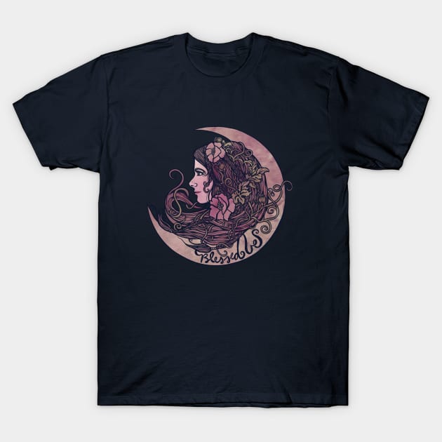Blessed Be Moon Goddess T-Shirt by bubbsnugg